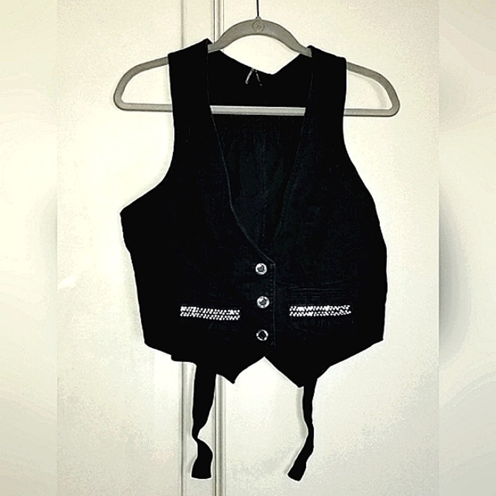Black wash denim vest by Highway HWY Jeans Sz 1X Womens